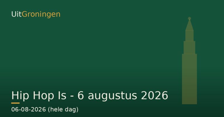 Hip Hop Is –  6 augustus 2026 — Cultuur in Groningen