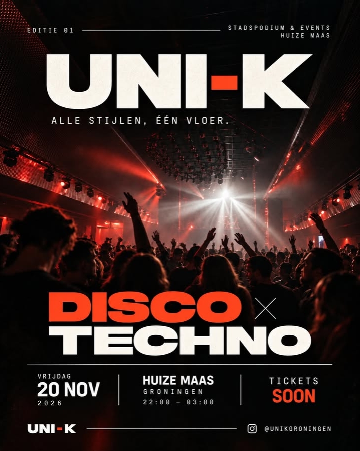 Uni-K Club – Disco x Techno — uitgaan in Groningen